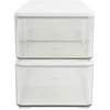 image:imageMartha Stewart Grady Clear Plastic Stackable Storage Boxes with White Engineered Wood Lids Set of 3