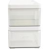 image:imageMartha Stewart Grady Clear Plastic Stackable Storage Boxes with White Plastic Lids Set of 3