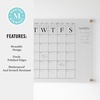 image:imageMartha Stewart Grayson Acrylic Dry Erase Wall Calendar with Dry Erase Marker 14 Square Clear with Black PrintClearBlack
