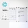 image:imageMartha Stewart Grayson Acrylic Dry Erase Wall Calendar with Dry Erase Marker 14 Square Clear with Black PrintClearBlack