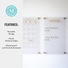 image:imageMartha Stewart Grayson Acrylic Dry Erase Wall Calendar with Dry Erase Marker 14 Square Clear with Black PrintClearGold