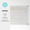 image:imageMartha Stewart Grayson Acrylic Dry Erase Wall Calendar with Dry Erase Marker 14 Square Clear with Black PrintClearGold