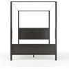 image:imageMartha Stewart Hayes Canopy Platform Bed with Wood Headboard and Footboard Solid Wood Frame No Box Spring Needed Queen Size Dark Gray