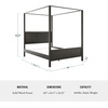image:imageMartha Stewart Hayes Canopy Platform Bed with Wood Headboard and Footboard Solid Wood Frame No Box Spring Needed Queen Size Dark Gray