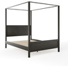 image:imageMartha Stewart Hayes Canopy Platform Bed with Wood Headboard and Footboard Solid Wood Frame No Box Spring Needed Queen Size Dark Gray