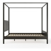 image:imageMartha Stewart Hayes Canopy Platform Bed with Wood Headboard and Footboard Solid Wood Frame No Box Spring Needed Queen Size Dark Gray