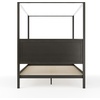 image:imageMartha Stewart Hayes Canopy Platform Bed with Wood Headboard and Footboard Solid Wood Frame No Box Spring Needed Queen Size Dark Gray