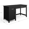 image:imageMartha Stewart Hutton Shaker Style Home Office Desk with Storage in Gray with Brushed Nickel HardwareBlack FrameBrushed Nickel Hardware
