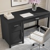 image:imageMartha Stewart Hutton Shaker Style Home Office Desk with Storage in Gray with Brushed Nickel HardwareBlack FrameBrushed Nickel Hardware