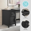 image:imageMartha Stewart Hutton Shaker Style Home Office Desk with Storage in Gray with Brushed Nickel HardwareBlack FrameBrushed Nickel Hardware