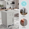 image:imageMartha Stewart Hutton Shaker Style Home Office Desk with Storage in Gray with Brushed Nickel HardwareGrayBrushed Nickel