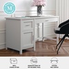image:imageMartha Stewart Hutton Shaker Style Home Office Desk with Storage in Gray with Brushed Nickel HardwareGrayBrushed Nickel