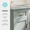 image:imageMartha Stewart Hutton Shaker Style Home Office Desk with Storage in Gray with Brushed Nickel HardwareSage FramePolished Brass Hardware