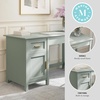 image:imageMartha Stewart Hutton Shaker Style Home Office Desk with Storage in Gray with Brushed Nickel HardwareSage FramePolished Brass Hardware
