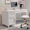 image:imageMartha Stewart Hutton Shaker Style Home Office Desk with Storage in Gray with Brushed Nickel HardwareWhitePolished Brass