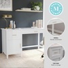 image:imageMartha Stewart Hutton Shaker Style Home Office Desk with Storage in Gray with Brushed Nickel HardwareWhitePolished Brass
