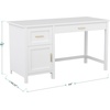 image:imageMartha Stewart Hutton Shaker Style Home Office Desk with Storage in Gray with Brushed Nickel HardwareWhitePolished Brass