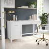 image:imageMartha Stewart Hutton Shaker Style Home Office Desk with Storage in Gray with Brushed Nickel HardwareWhitePolished Brass