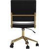 image:imageMartha Stewart Ivy Armless Swivel Task Chair for Home Office in Black Faux Leather with Polished Brass FrameBlack Faux LeatherPolished Brass