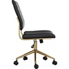 image:imageMartha Stewart Ivy Armless Swivel Task Chair for Home Office in Black Faux Leather with Polished Brass FrameBlack Faux LeatherPolished Brass