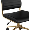 image:imageMartha Stewart Ivy Armless Swivel Task Chair for Home Office in Black Faux Leather with Polished Brass FrameBlack Faux LeatherPolished Brass