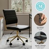 image:imageMartha Stewart Ivy Armless Swivel Task Chair for Home Office in Black Faux Leather with Polished Brass FrameBlack Faux LeatherPolished Brass