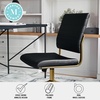 image:imageMartha Stewart Ivy Armless Swivel Task Chair for Home Office in Black Faux Leather with Polished Brass FrameBlack Faux LeatherPolished Brass