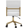 image:imageMartha Stewart Ivy Armless Swivel Task Chair for Home Office in Black Faux Leather with Polished Brass FrameWhite Faux LeatherPolished Brass