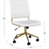 image:imageMartha Stewart Ivy Armless Swivel Task Chair for Home Office in Black Faux Leather with Polished Brass FrameWhite Faux LeatherPolished Brass