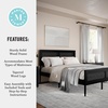 image:imageMartha Stewart Jax Platform Bed with Rattan Headboard and Footboard Solid Wood Frame Wooden Support Slats No Box Spring Needed King Size BlackBlack