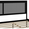 image:imageMartha Stewart Jax Platform Bed with Rattan Headboard and Footboard Solid Wood Frame Wooden Support Slats No Box Spring Needed King Size BlackBlack