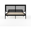 image:imageMartha Stewart Jax Platform Bed with Rattan Headboard and Footboard Solid Wood Frame Wooden Support Slats No Box Spring Needed King Size BlackBlack