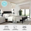 image:imageMartha Stewart Jax Platform Bed with Rattan Headboard and Footboard Solid Wood Frame Wooden Support Slats No Box Spring Needed King Size BlackBlack