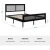 image:imageMartha Stewart Jax Platform Bed with Rattan Headboard and Footboard Solid Wood Frame Wooden Support Slats No Box Spring Needed King Size BlackBlack