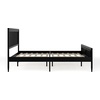 image:imageMartha Stewart Jax Platform Bed with Rattan Headboard and Footboard Solid Wood Frame Wooden Support Slats No Box Spring Needed King Size BlackBlack
