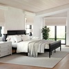 image:imageMartha Stewart Jax Platform Bed with Rattan Headboard and Footboard Solid Wood Frame Wooden Support Slats No Box Spring Needed King Size BlackBlack