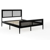 image:imageMartha Stewart Jax Platform Bed with Rattan Headboard and Footboard Solid Wood Frame Wooden Support Slats No Box Spring Needed King Size BlackBlack