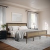 image:imageMartha Stewart Jax Platform Bed with Rattan Headboard and Footboard Solid Wood Frame Wooden Support Slats No Box Spring Needed King Size BlackBrown Gray