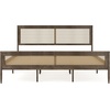 image:imageMartha Stewart Jax Platform Bed with Rattan Headboard and Footboard Solid Wood Frame Wooden Support Slats No Box Spring Needed King Size BlackBrown Gray