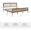 image:imageMartha Stewart Jax Platform Bed with Rattan Headboard and Footboard Solid Wood Frame Wooden Support Slats No Box Spring Needed King Size BlackBrown Gray