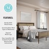 image:imageMartha Stewart Jax Platform Bed with Rattan Headboard and Footboard Solid Wood Frame Wooden Support Slats No Box Spring Needed King Size BlackBrown Gray