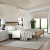 image:imageMartha Stewart Jax Platform Bed with Rattan Headboard and Footboard Solid Wood Frame Wooden Support Slats No Box Spring Needed King Size BlackBrown Gray