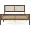 image:imageMartha Stewart Jax Platform Bed with Rattan Headboard and Footboard Solid Wood Frame Wooden Support Slats No Box Spring Needed King Size BlackBrown Gray
