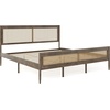 image:imageMartha Stewart Jax Platform Bed with Rattan Headboard and Footboard Solid Wood Frame Wooden Support Slats No Box Spring Needed King Size BlackBrown Gray