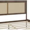 image:imageMartha Stewart Jax Platform Bed with Rattan Headboard and Footboard Solid Wood Frame Wooden Support Slats No Box Spring Needed King Size BlackBrown Gray