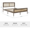 image:imageMartha Stewart Jax Platform Bed with Rattan Headboard and Footboard Solid Wood Frame Wooden Support Slats No Box Spring Needed King Size BlackBrown Gray
