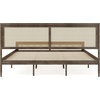 image:imageMartha Stewart Jax Platform Bed with Rattan Headboard and Footboard Solid Wood Frame Wooden Support Slats No Box Spring Needed King Size BlackBrown Gray