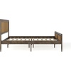 image:imageMartha Stewart Jax Platform Bed with Rattan Headboard and Footboard Solid Wood Frame Wooden Support Slats No Box Spring Needed King Size BlackBrown Gray