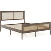 image:imageMartha Stewart Jax Platform Bed with Rattan Headboard and Footboard Solid Wood Frame Wooden Support Slats No Box Spring Needed King Size BlackBrown Gray