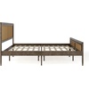 image:imageMartha Stewart Jax Platform Bed with Rattan Headboard and Footboard Solid Wood Frame Wooden Support Slats No Box Spring Needed King Size BlackBrown Gray